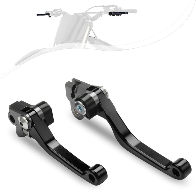 BAOUFF Dirt Bike Foldable Clutch Brake Levers,CNC Clutch Lever Breakaway Levers for CRF150R 07-25/CR80R CR85R 98-07/XR650R 00-06/CR125R CR250R 92-03 Black - Image 1
